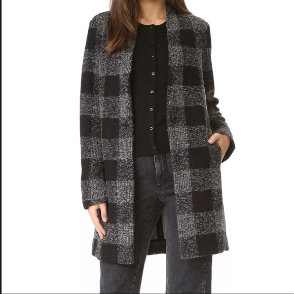 Club Monaco Japhia Wool Plaid Coat - Picture 2 of 7